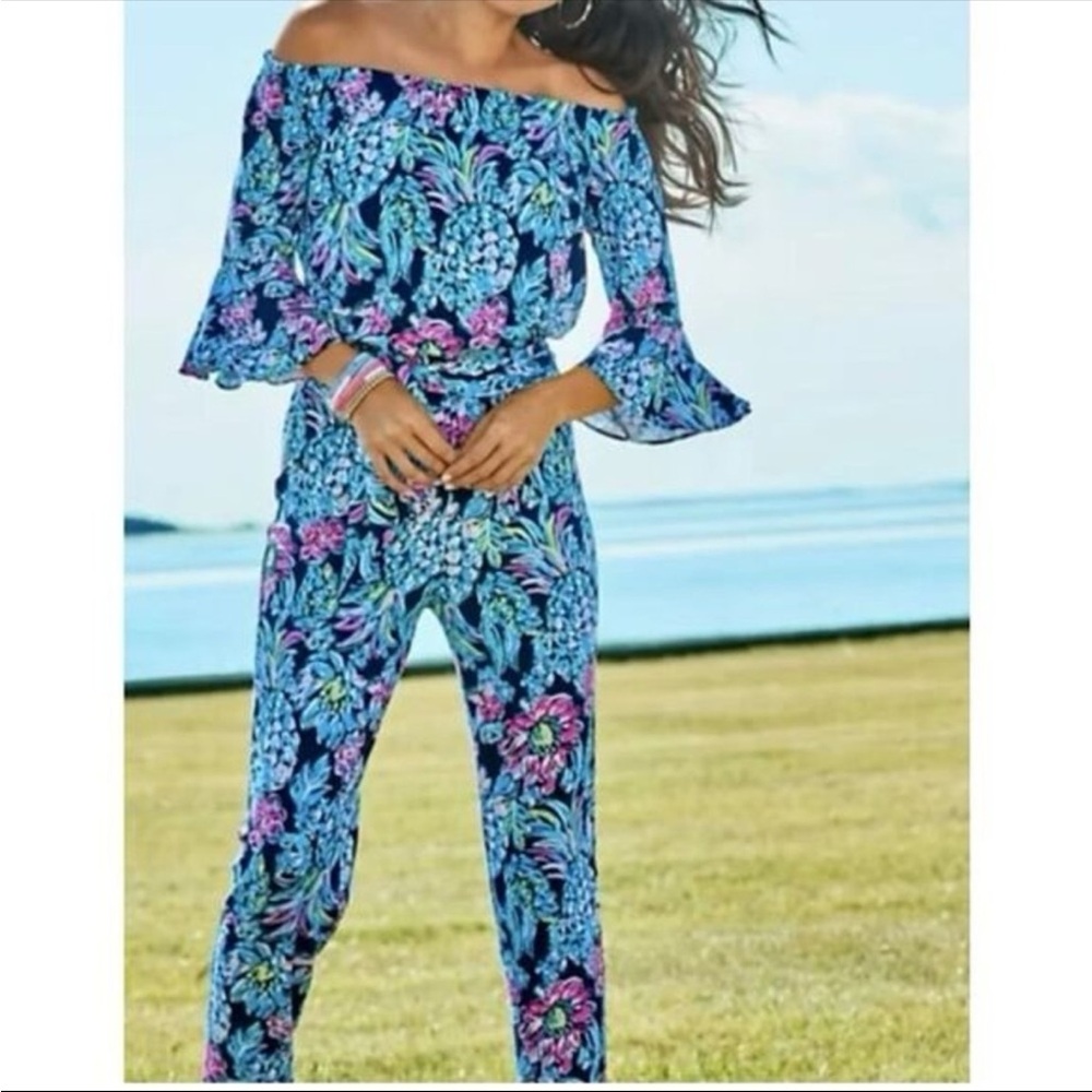 Lilly Pulitzer Calla High Tide Pineapple Paradise Jumpsuit S Romper